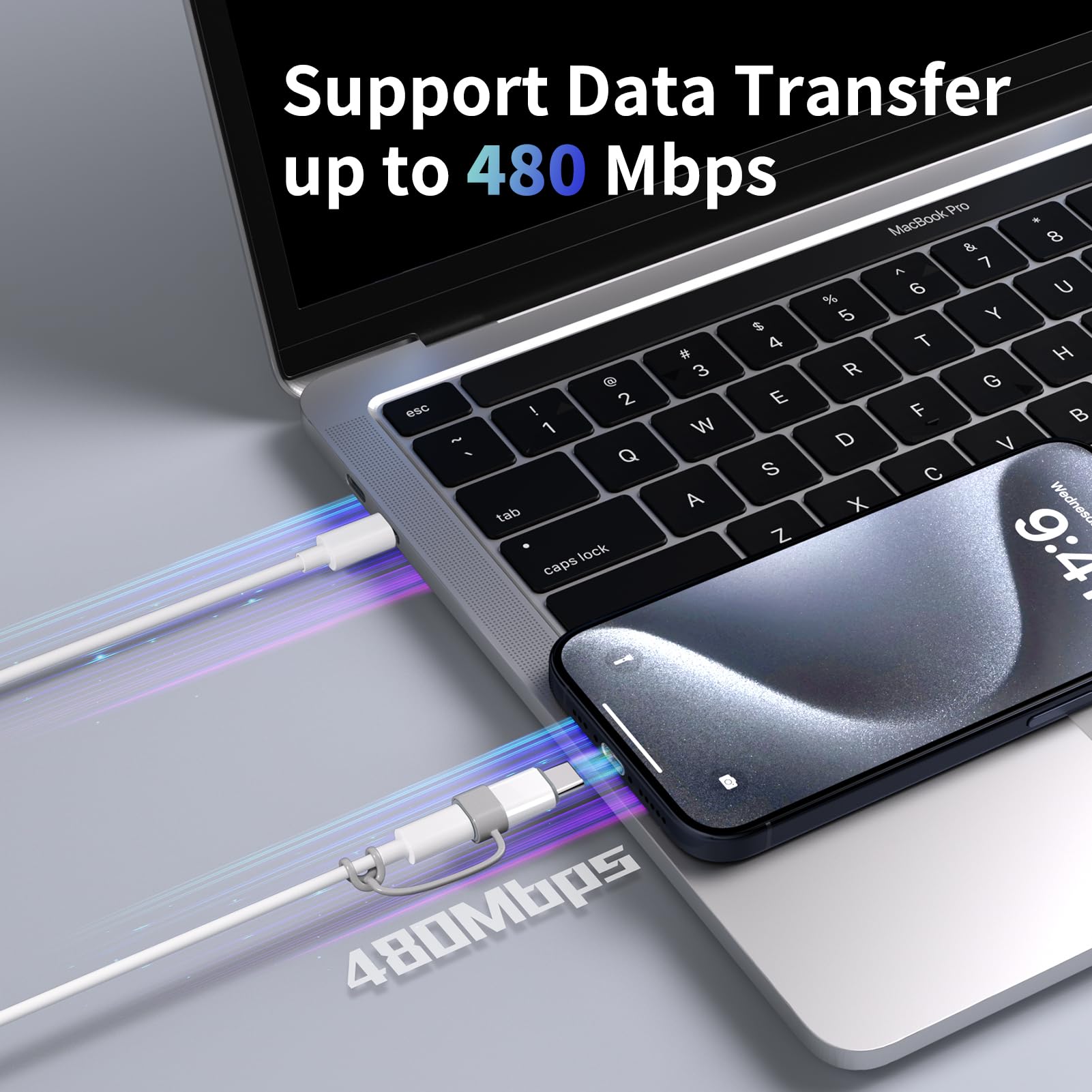 Thousover 4 Pack Lightning to USB-C Adapter for iPhone 15/16/17 Series - Fast Charging & Data Transfer thumbnail 3