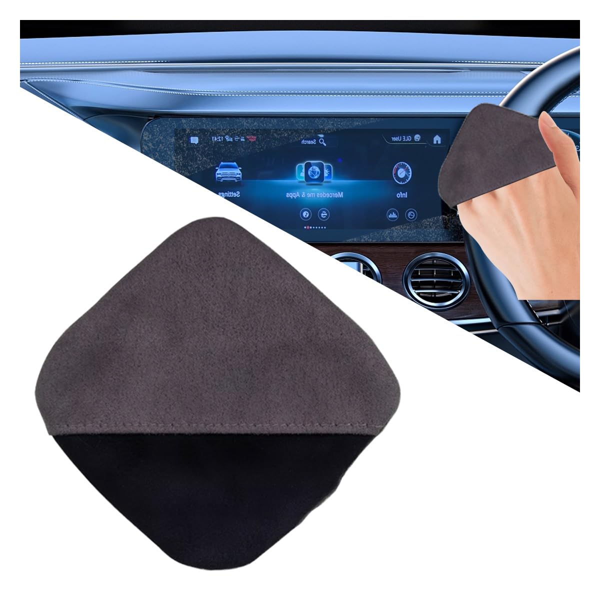 Square Car Touch Screen Cleaner Cloth - Microfiber Cleaning Pad for Car Interiors and Electronics image 1