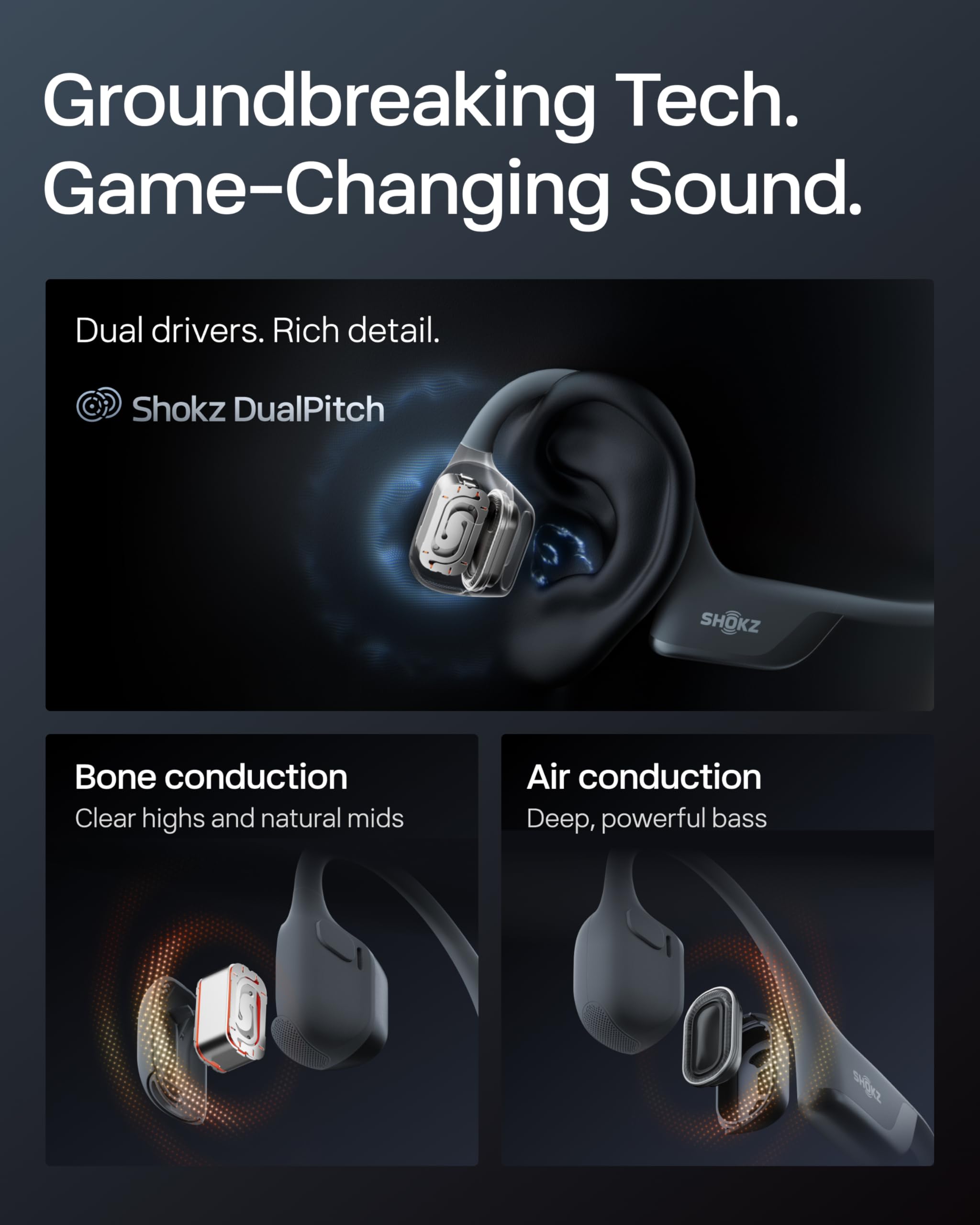 SHOKZ OpenRun Pro 2 Bone Conduction Headphones - Open-Ear Wireless Sport Earphones thumbnail 4