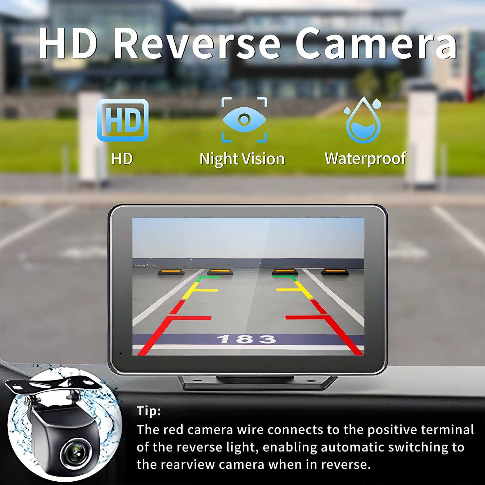 Portable 7" Wireless CarPlay & Android Auto Screen with HD Backup Camera and GPS Navigation thumbnail 4