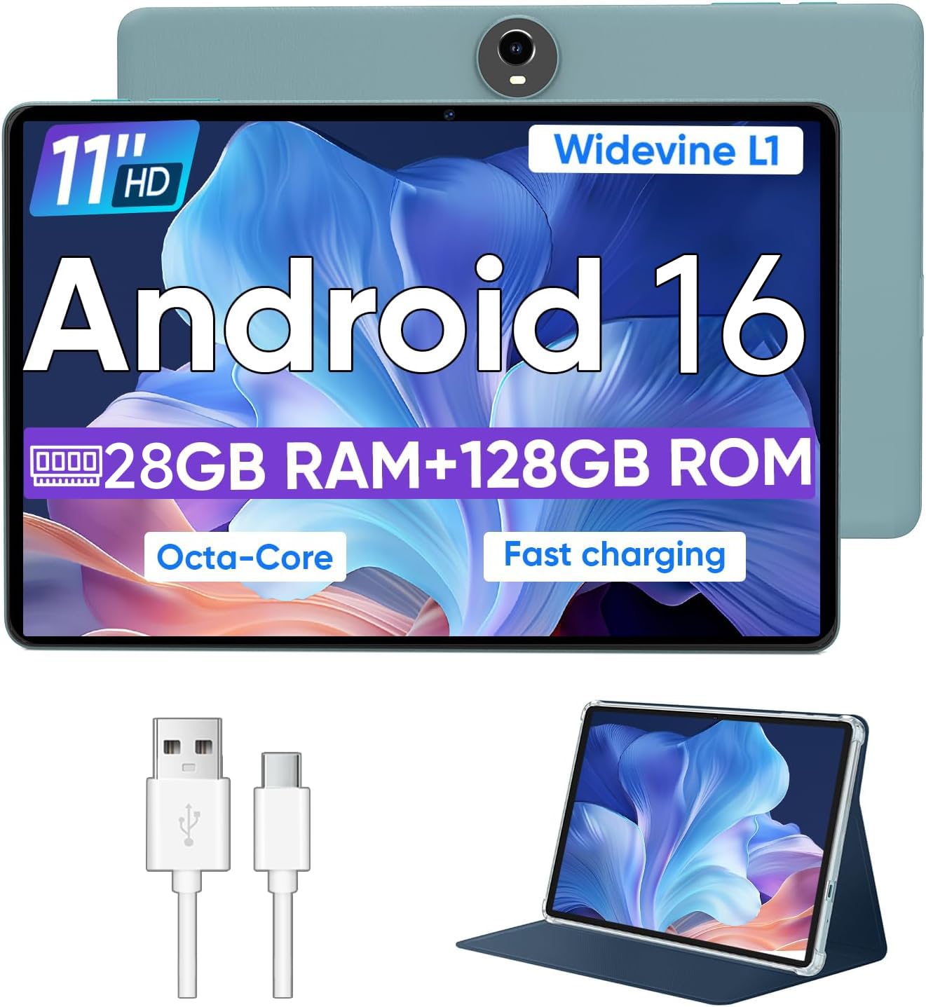WXUNJA Android 16 Tablet - 11 Inch Octa-Core with 28GB RAM & 128GB Storage thumbnail 2