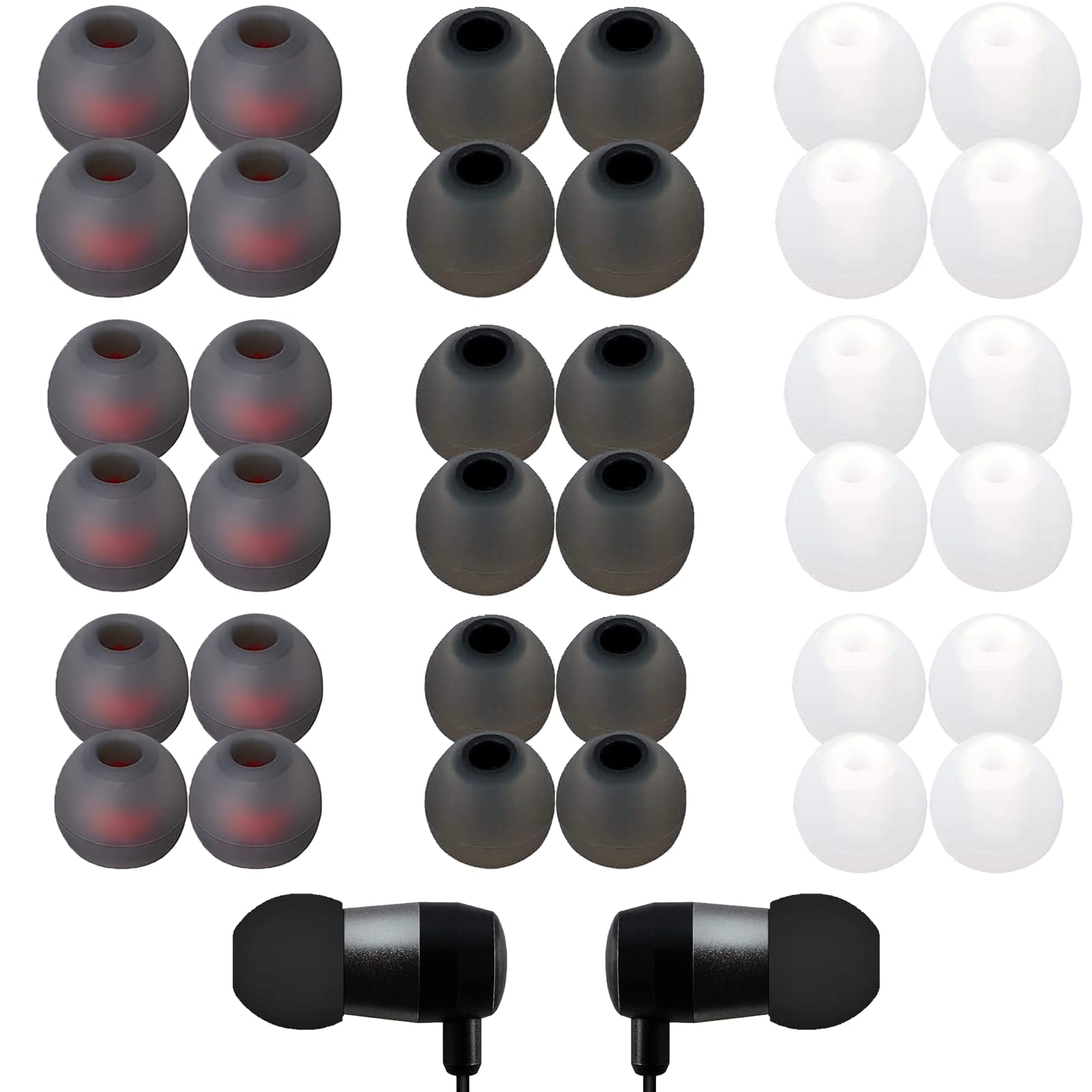 Zhtulck Ear Bud Rubber Tips - 36 Pcs Replacement Silicone Earbud Tips with Noise Isolation and Comfort thumbnail 4