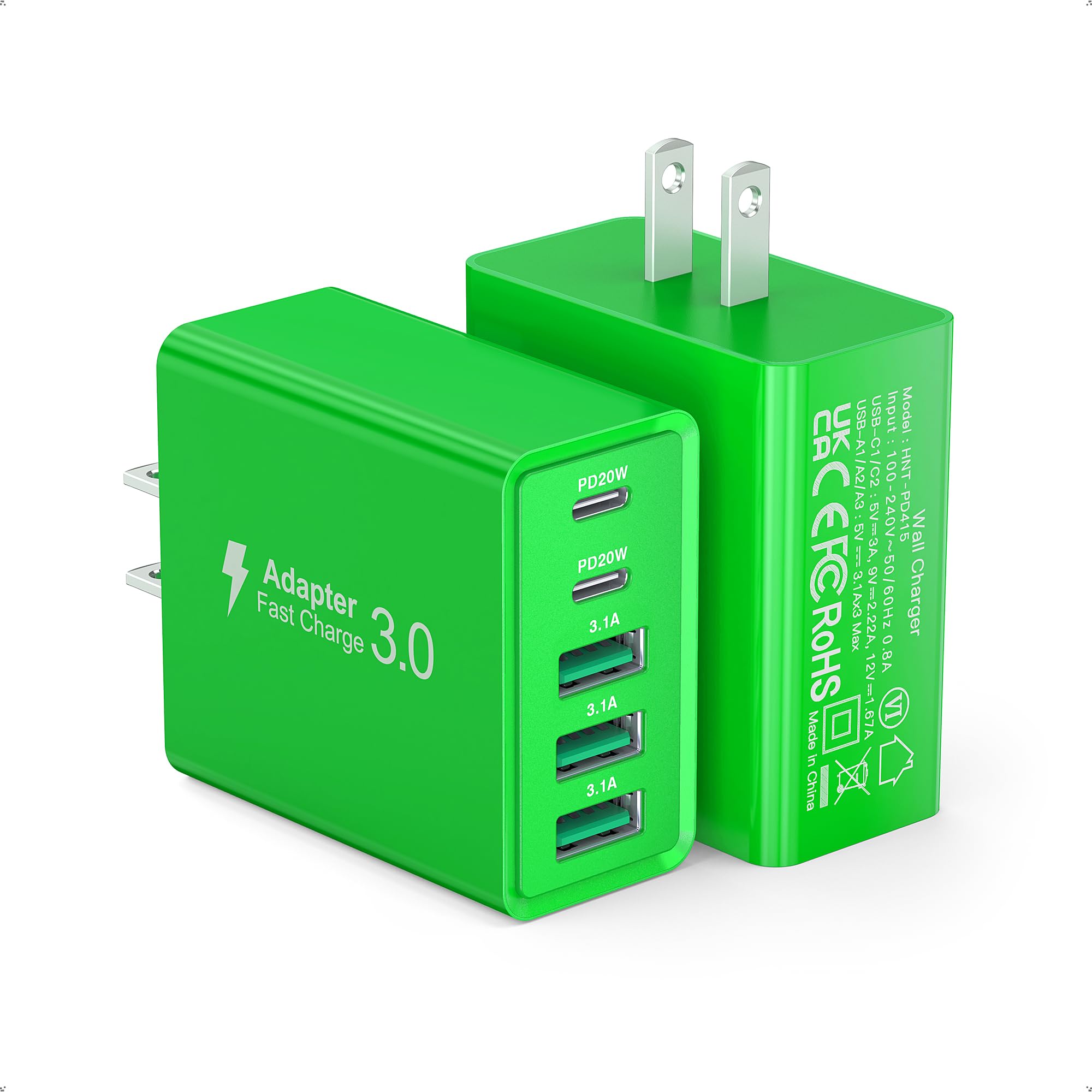 50W USB C Wall Charger 2-Pack with 5 Ports - Fast Charging for Multiple Devices thumbnail 2