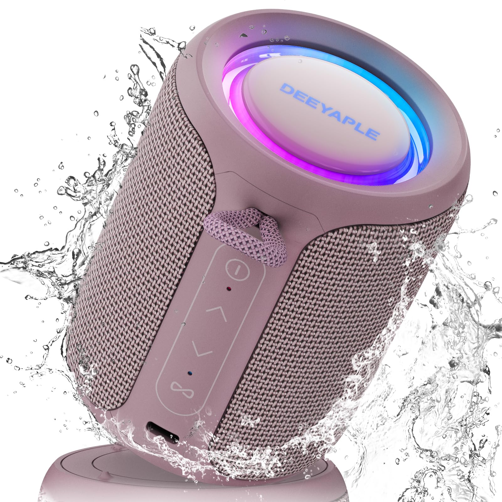 Bluetooth Speaker Wireless, IP67 Waterproof & Dustproof Portable Speaker with Lights, 15W Loud Stereo Sound, 2500mAh Battery All Day Playtime, TWS Pairing, BT5.3 thumbnail 4