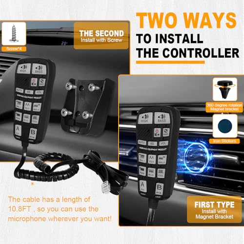 Emergency Siren Speaker 200W Multi-Tones PA System with Handheld Controller & Mic thumbnail 3