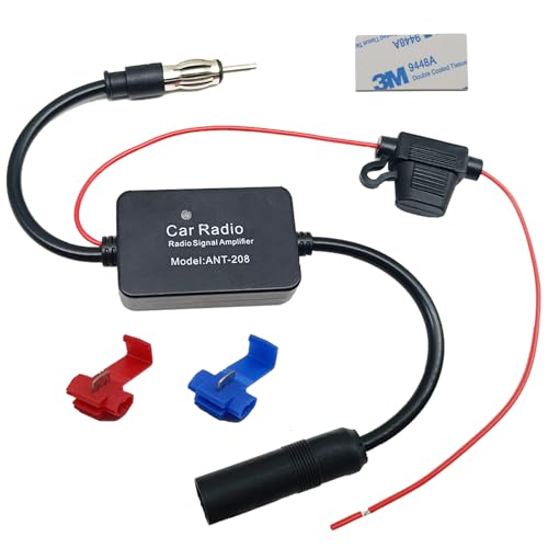 Universal 12V Car cBooster Stereo FM AM Signal Amplifier with DIN Plug Connector Adapter thumbnail 2
