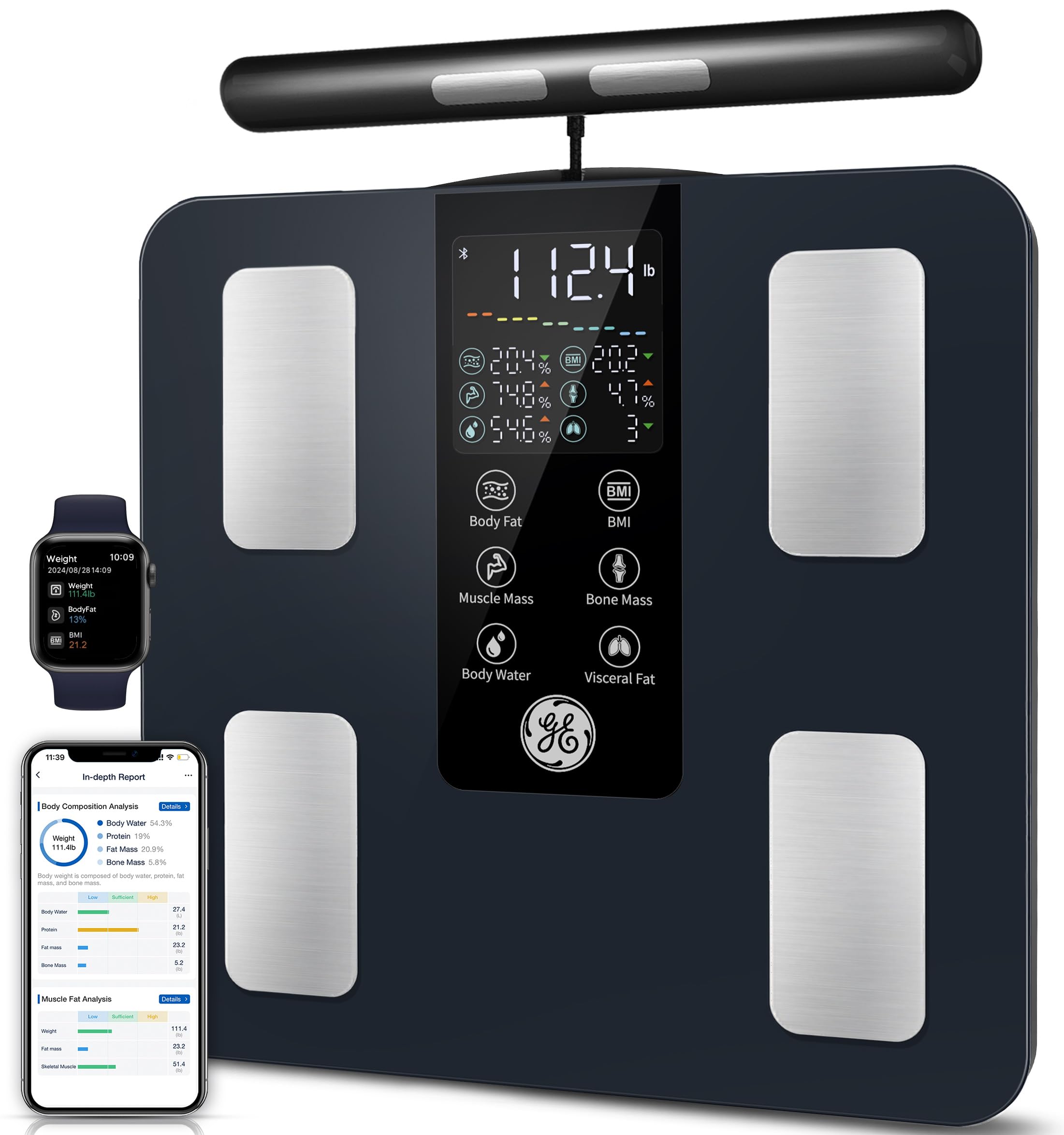 GE Smart Scale for Body Weight - Advanced 8-Electrode Digital Body Composition Analyzer thumbnail 4