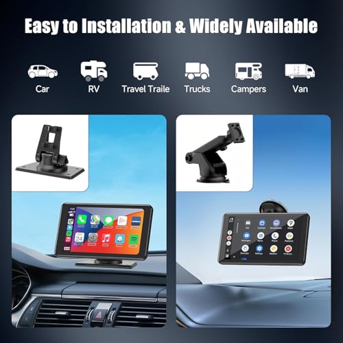 BuonaIdea 7" Wireless CarPlay & Android Auto Portable Car Stereo Touchscreen thumbnail 3