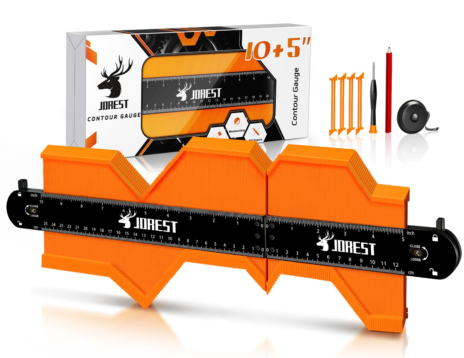 JOREST 10-Inch Contour Gauge with Lock – Precision Profiling Tool for Carpentry and Flooring thumbnail 2