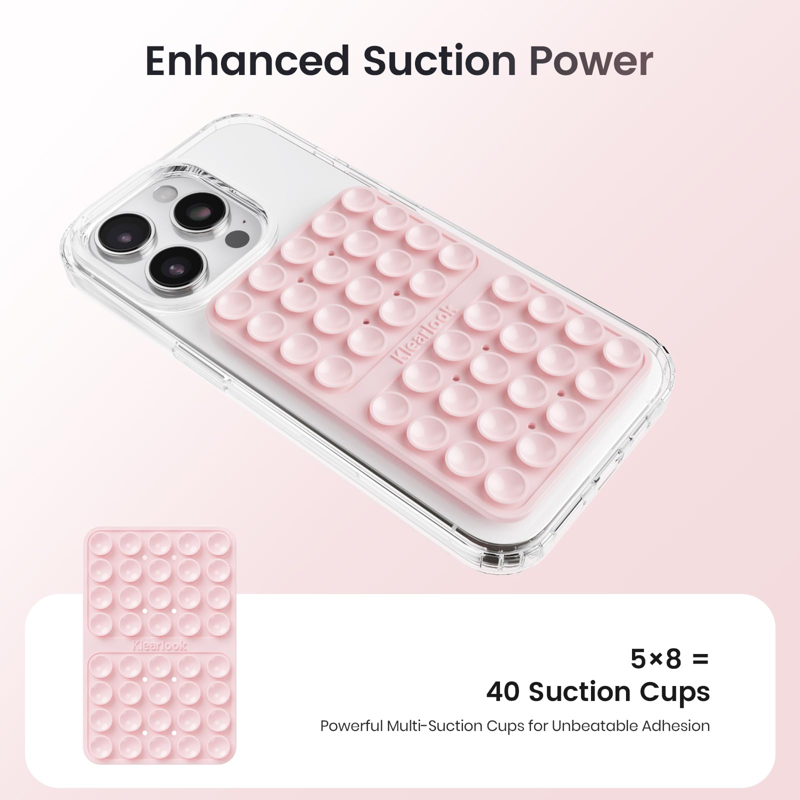 Klearlook Silicone Double-Sided Suction Cup Phone Case Detachable Mount thumbnail 2