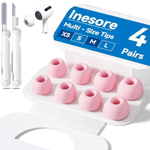 4 Pairs Replacement Ear Tips for AirPods Pro (1st & 2nd Gen) with Storage Box & Cleaning Pen thumbnail 3