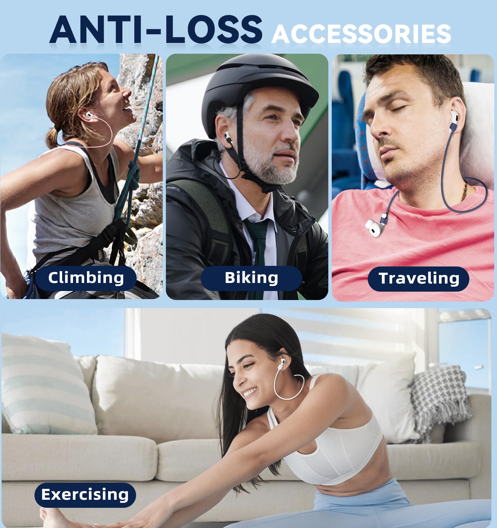 Inesore Anti-Lost Strap for AirPods Pro and AirPods - Secure and Comfortable Silicone Lanyard thumbnail 2