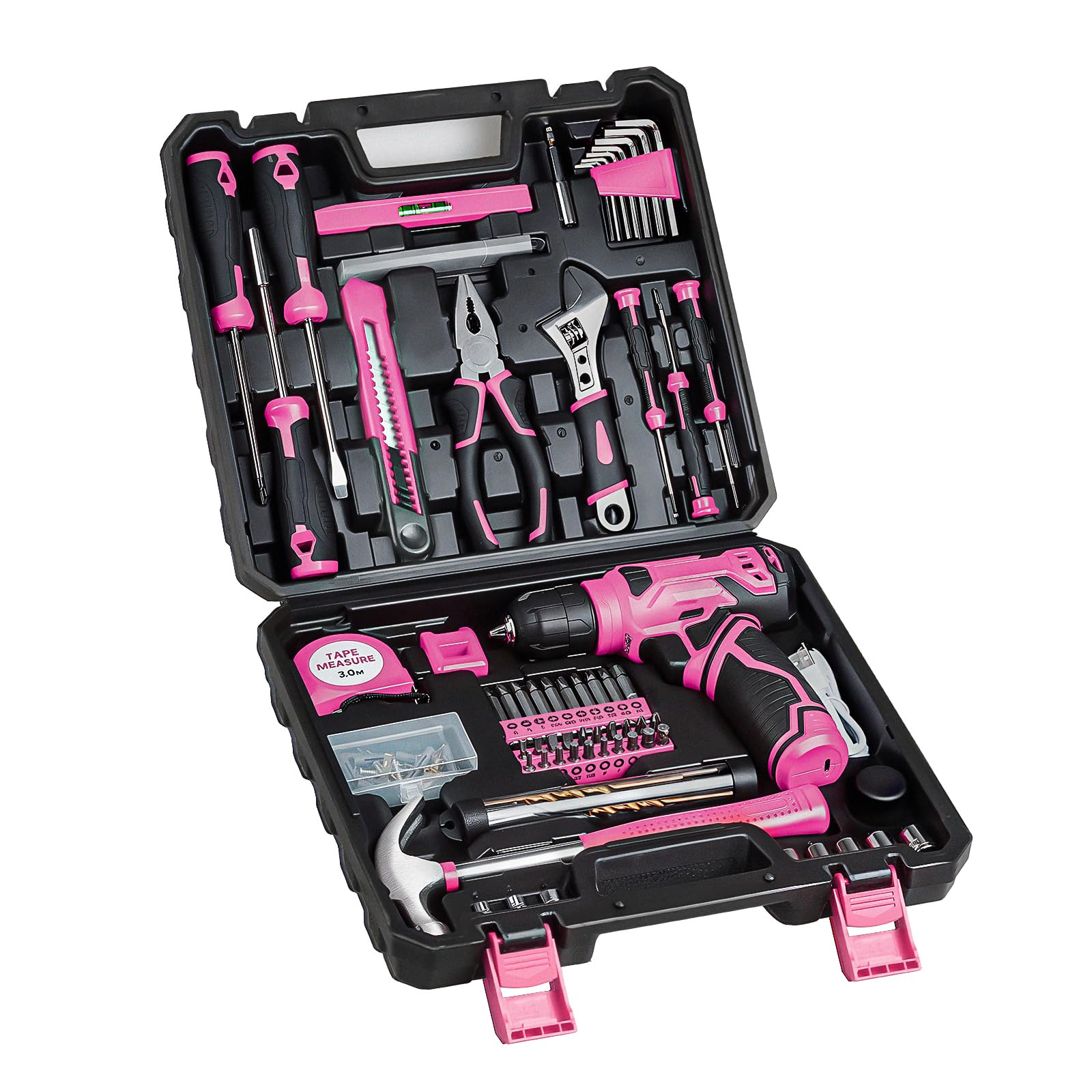8V Cordless Drill Set with 132-Piece Home Tool Kit for DIY Enthusiasts