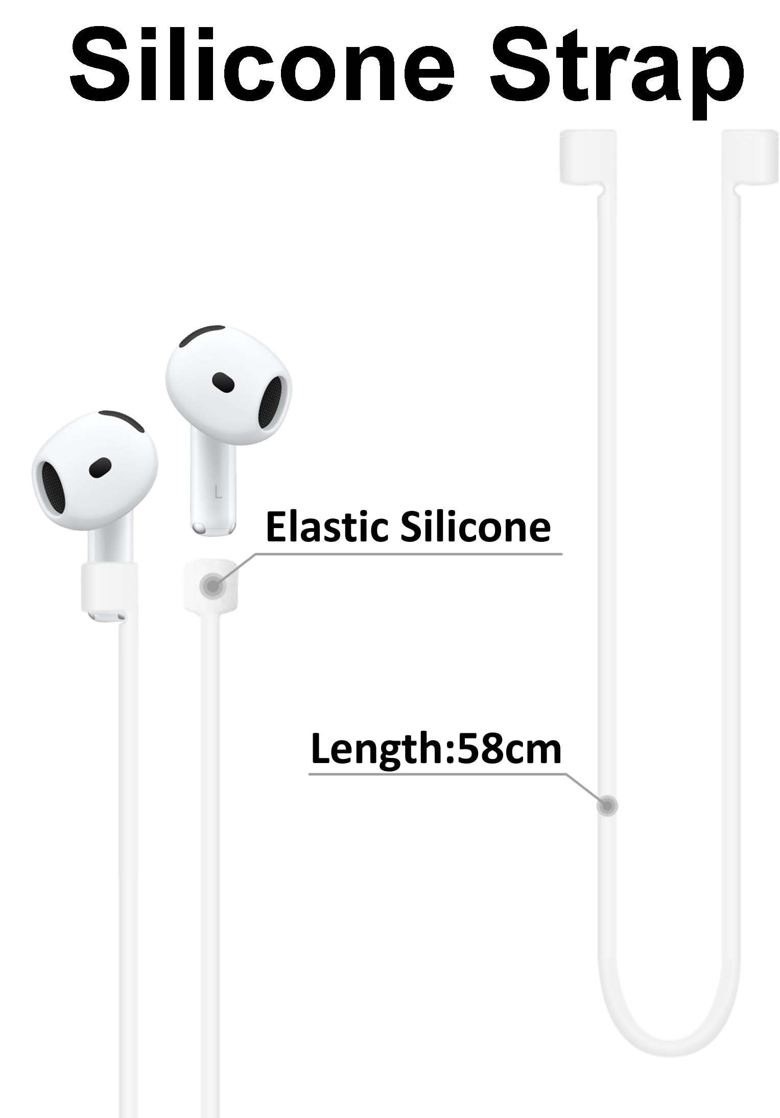A-Focus Anti-Slip Adjustable Ear Hooks and Strap for AirPods 4 thumbnail 2
