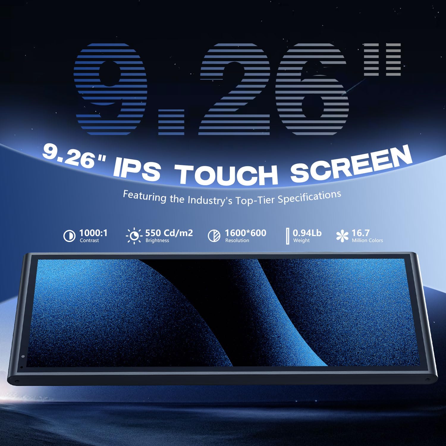 krunia 9.26" Wireless Portable Car Play Screen for Apple CarPlay & Android Auto