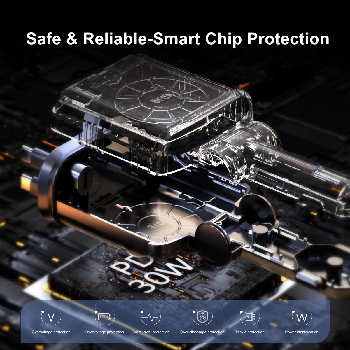 4 in 1 Retractable 69W USB-C Fast Car Charger with Starry Light thumbnail 3