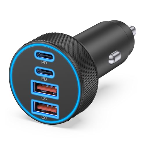 [4 in 1] USB C Car Charger, 4-Port 90W Super Fast Charging Cigarette Lighter Adapter thumbnail 4
