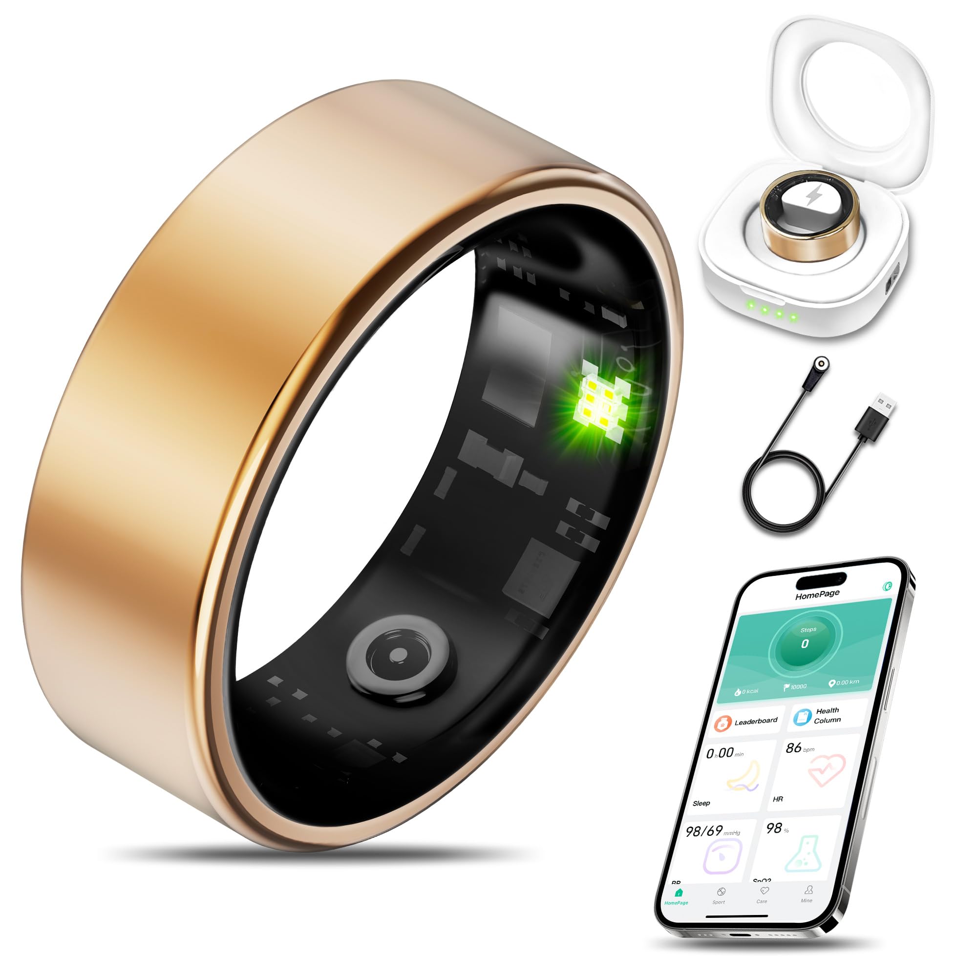 Milavan Smart Health Ring – Advanced Fitness Tracker with Heart Rate, Blood Oxygen, Blood Pressure, and Sleep Monitoring image 1