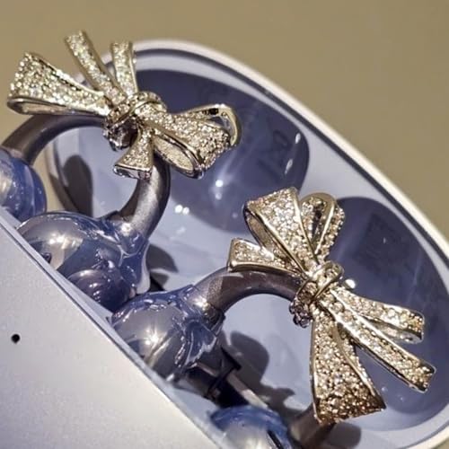 Rhinestone Bow Clip-On Decoration for Open Earbuds