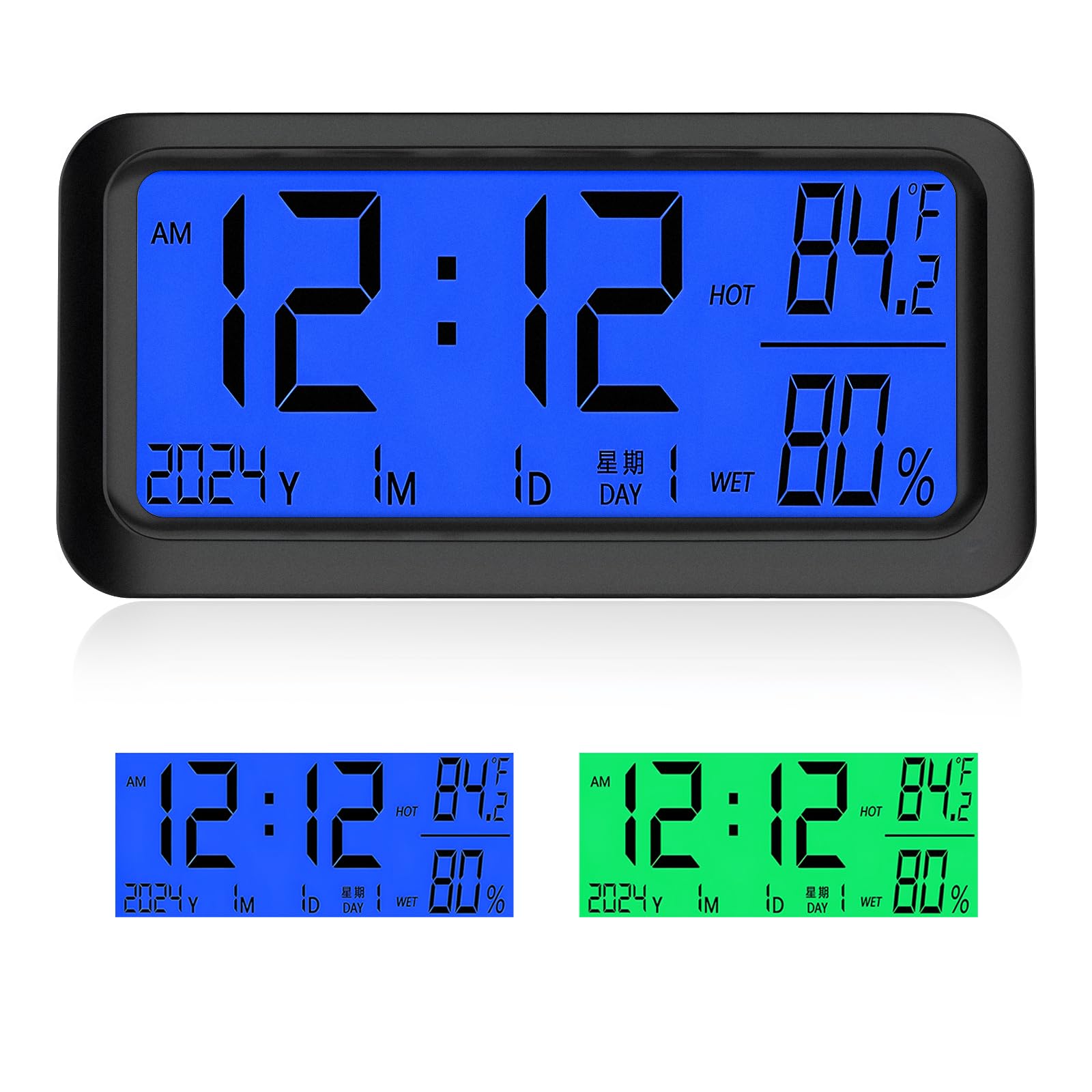 FSTURIOS Car Digital Dashboard Clock with Solar Recharge and Environmental Monitoring thumbnail 4