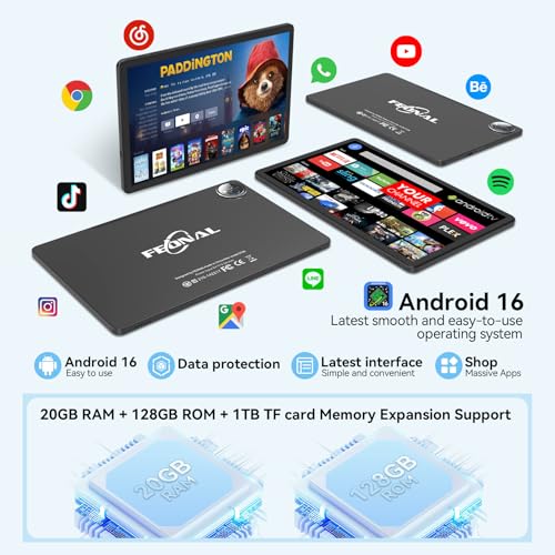 FEONAL 11 Inch Android 16 Tablet with Octa-Core Processor and 128GB Storage thumbnail 4