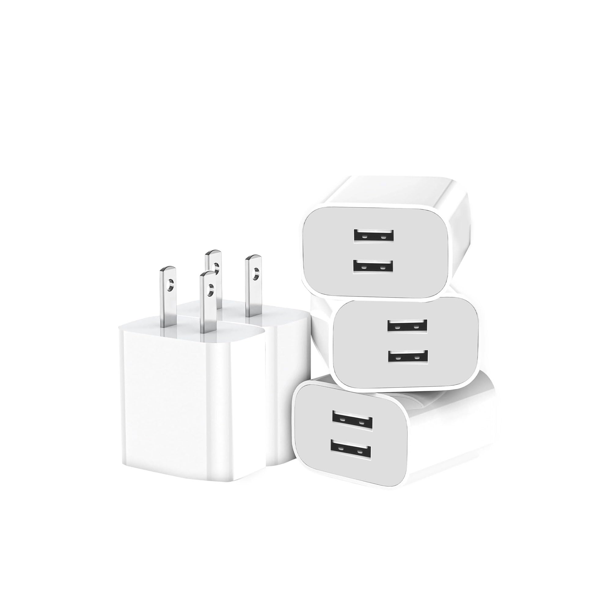 USB Wall Charger 4-Pack with Dual USB Ports for Fast and Convenient Charging thumbnail 4