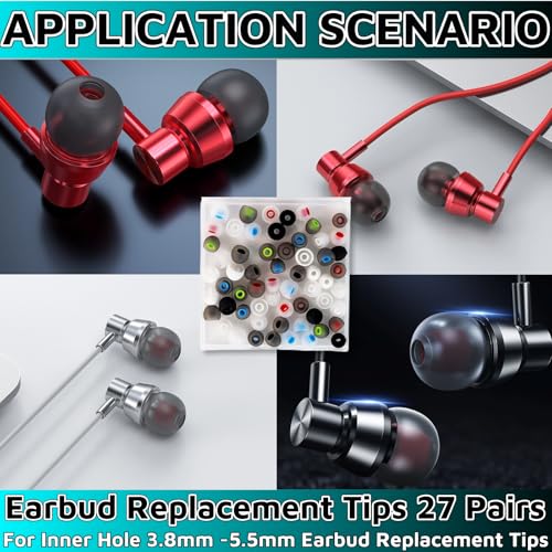 54Pcs Silicone Earbud Replacement Tips with Multi-Size and Color Options thumbnail 2