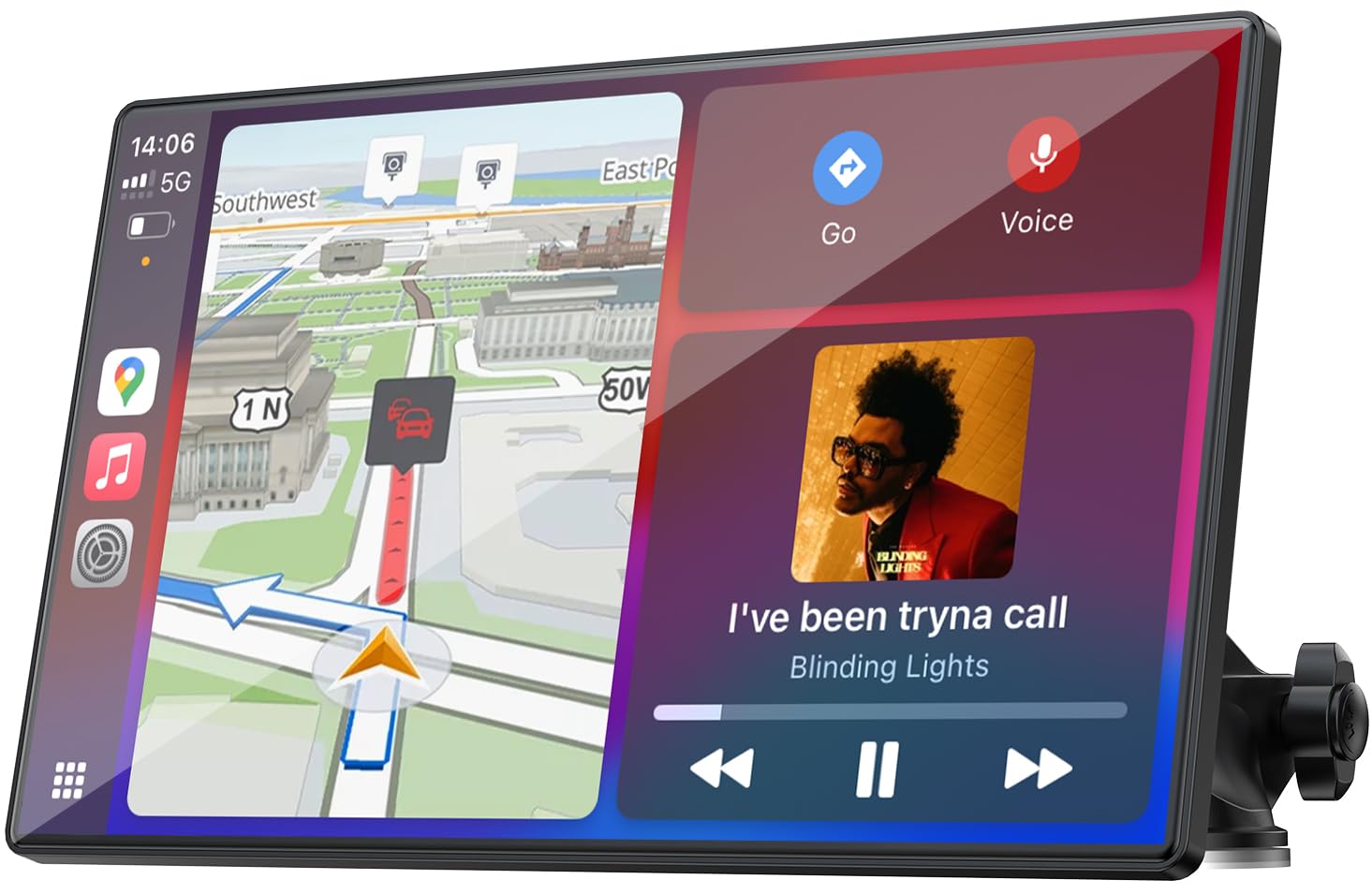 Topexplore 9-Inch Wireless CarPlay & Android Auto Portable Touchscreen thumbnail 2