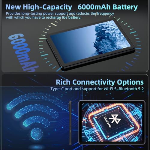 Hasskya 10.1-Inch Android 15 Tablet with Keyboard, Stylus, and Mouse - 24GB RAM, 128GB Storage, Octa-Core Processor image 1