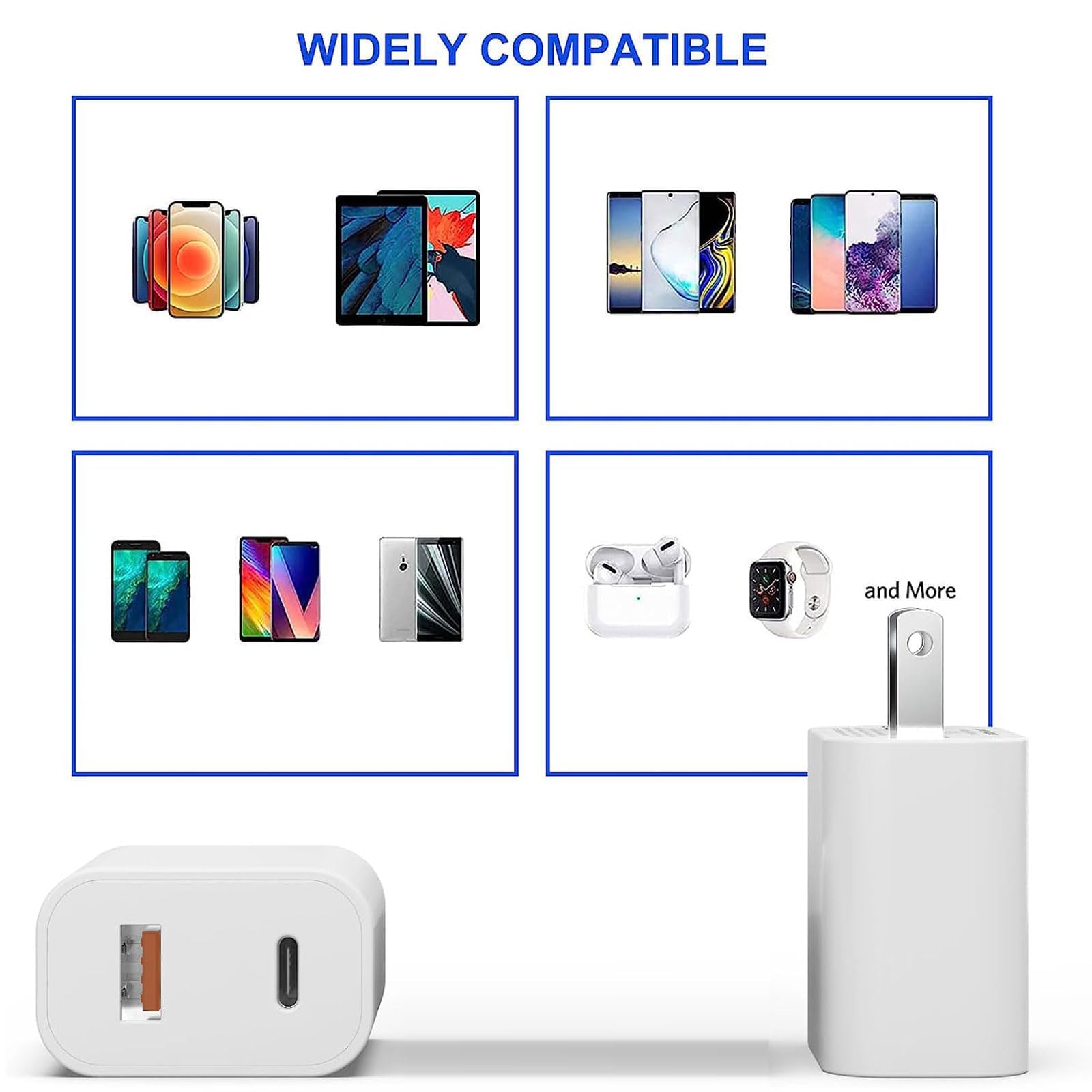 4 Pack 20W USB-C & USB-A Dual Port Chargers for iPhone and More thumbnail 3