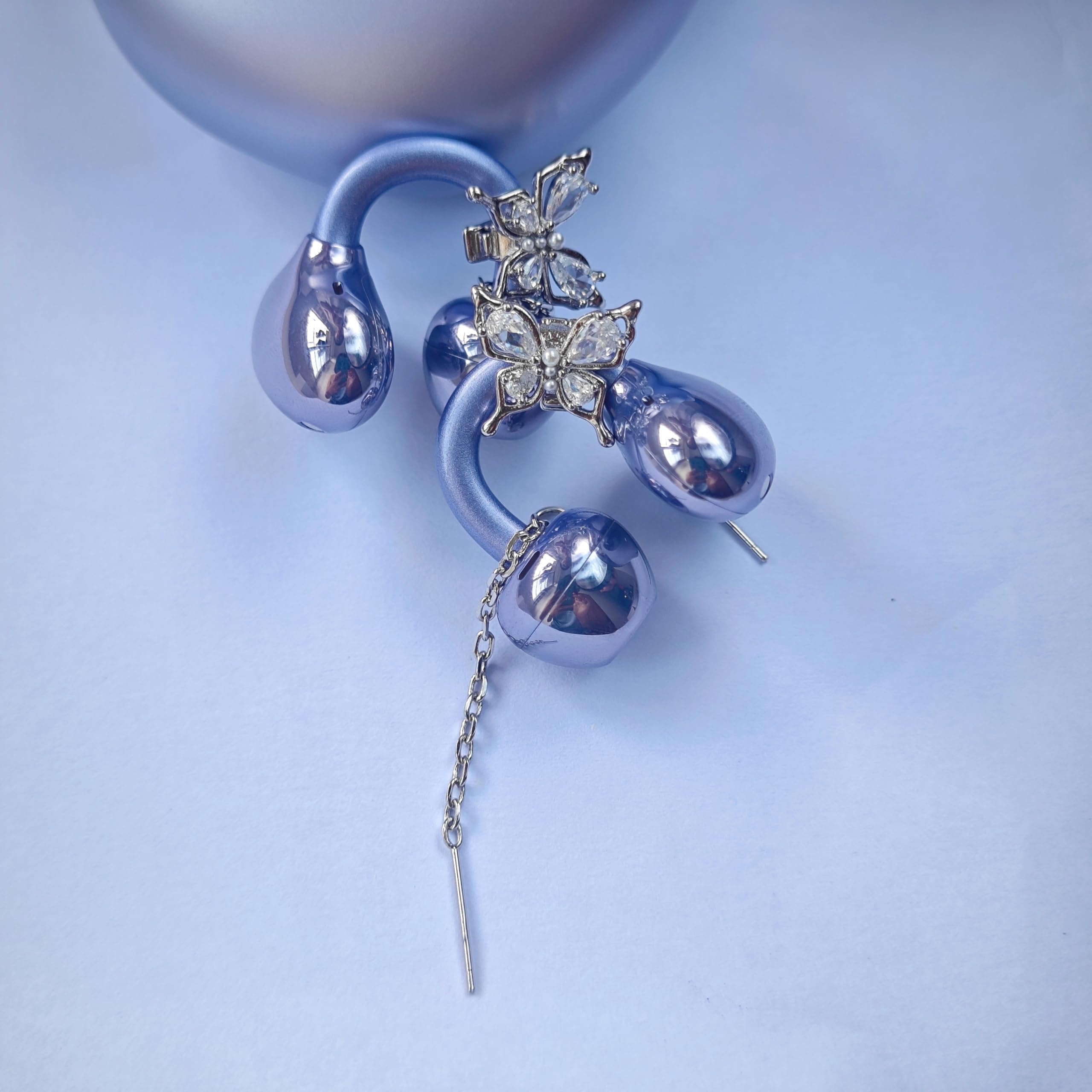 Butterfly Rhinestone Clip-On Decorations for Open-Ear Earbuds thumbnail 4