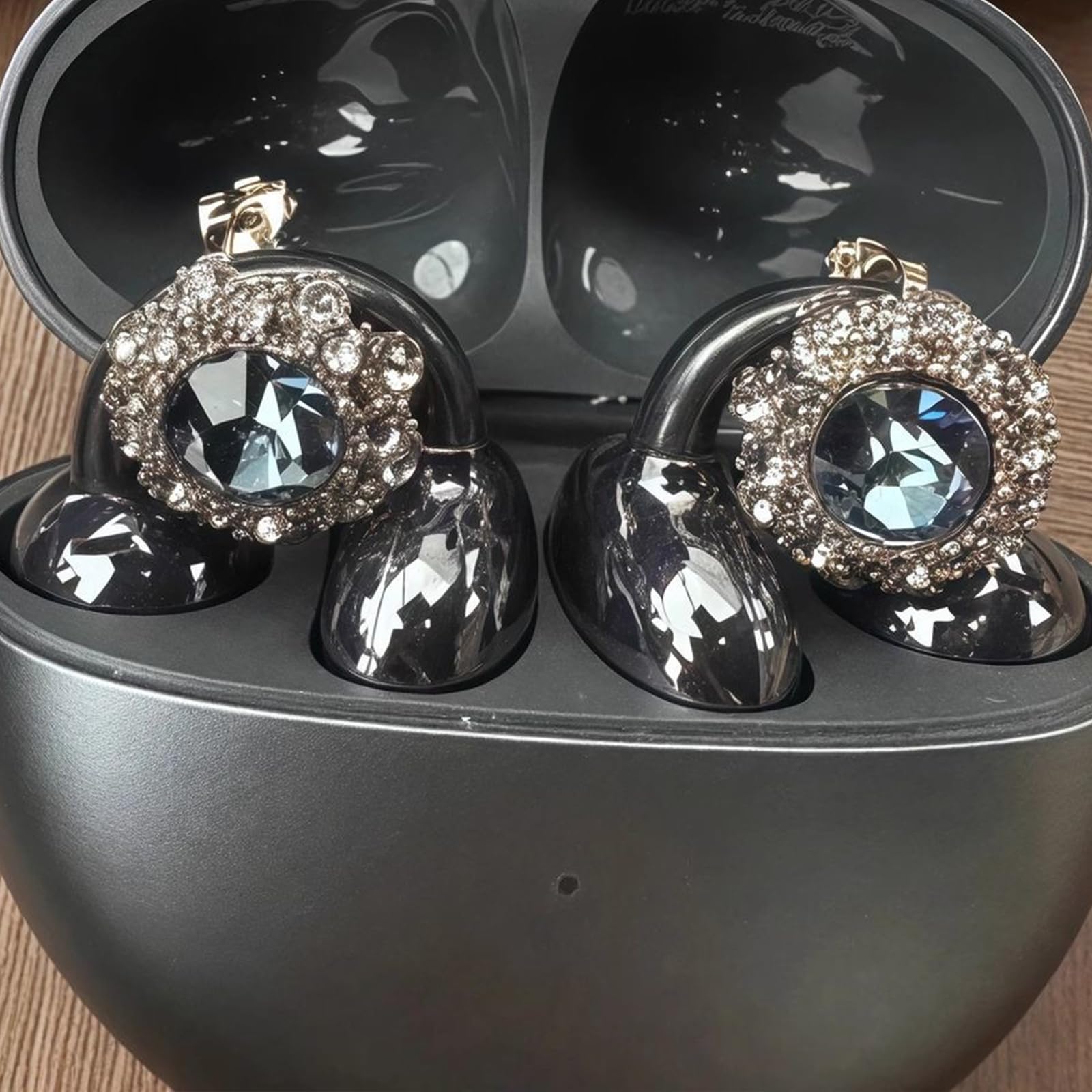 Elegant Rhinestone Clip-On Decorations for Open-Ear Earbuds thumbnail 3