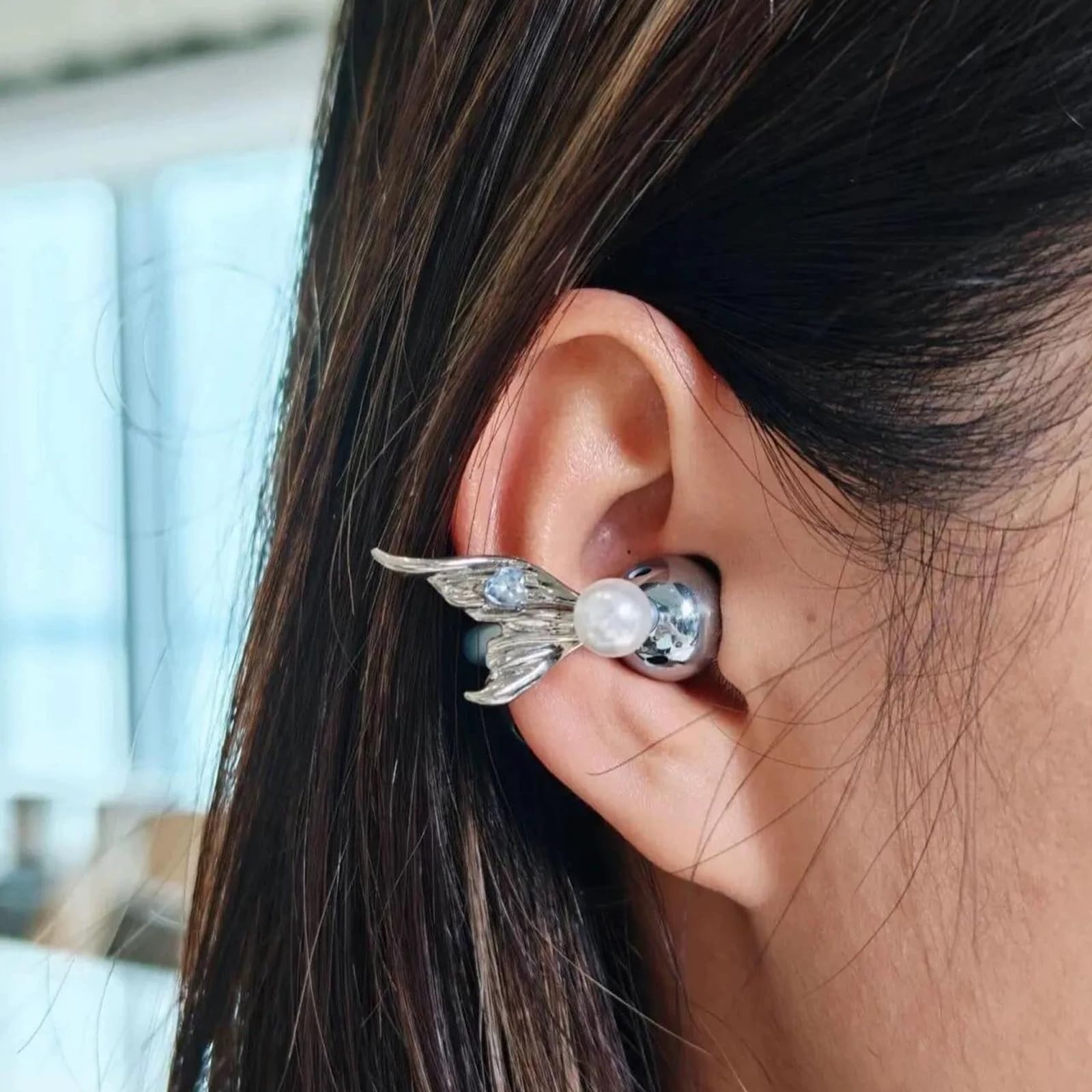 Bow Rhinestone Clip-On Accessories for Open-Ear Earbuds image 1