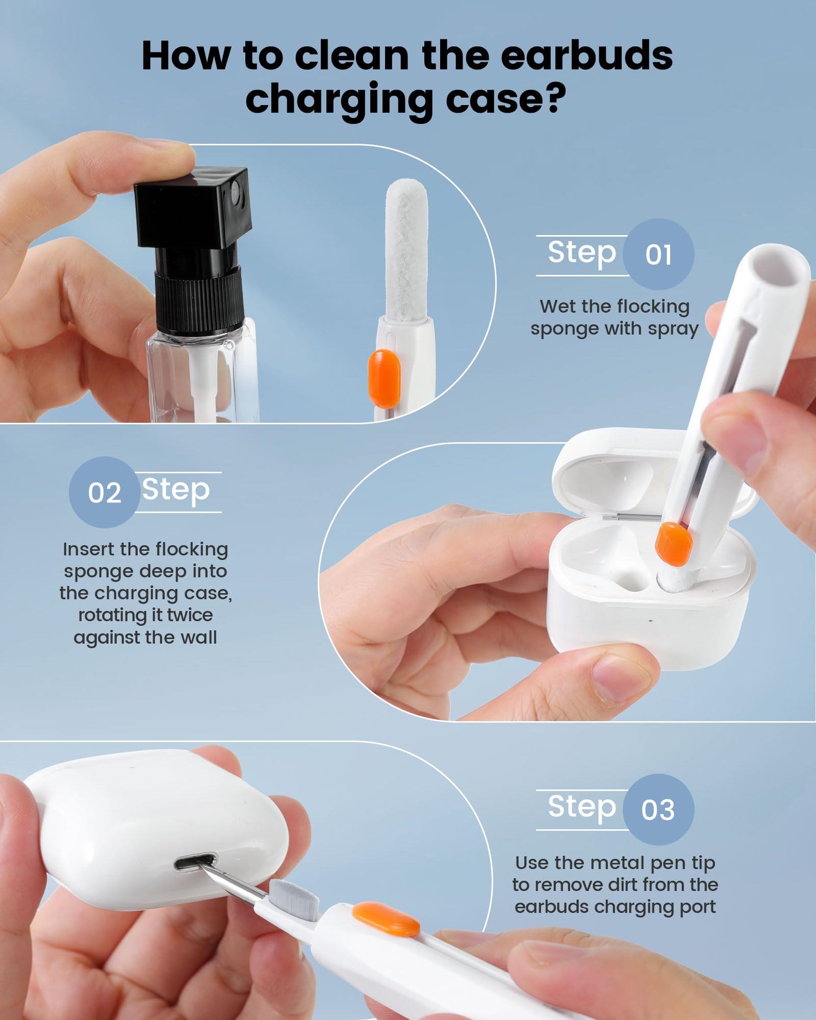 20-in-1 AirPod Cleaner Kit for Pro 4 3 2 1 – Multifunctional Cleaning Tools for Earbuds and Electronics thumbnail 2