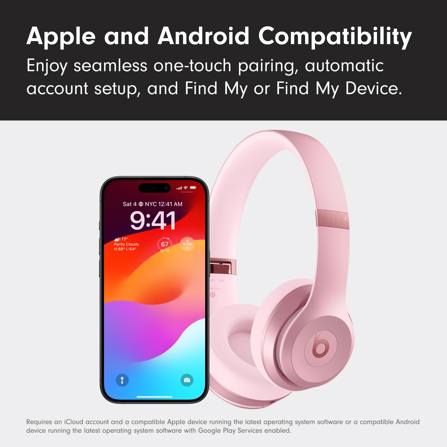 Beats Solo 4 Wireless On-Ear Bluetooth Headphones - Metallic Pink thumbnail 2