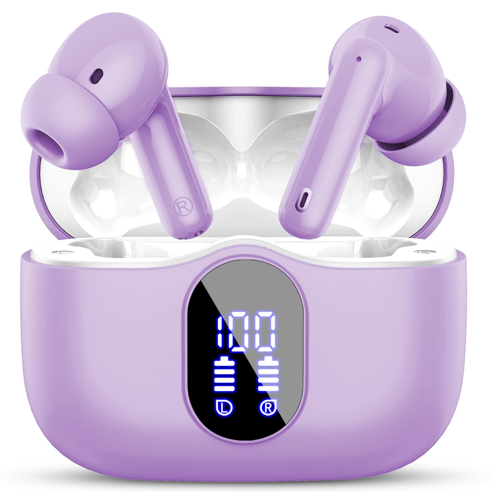 Wireless Bluetooth 5.4 Earbuds with ENC Noise Cancellation and LED Charging Display thumbnail 4