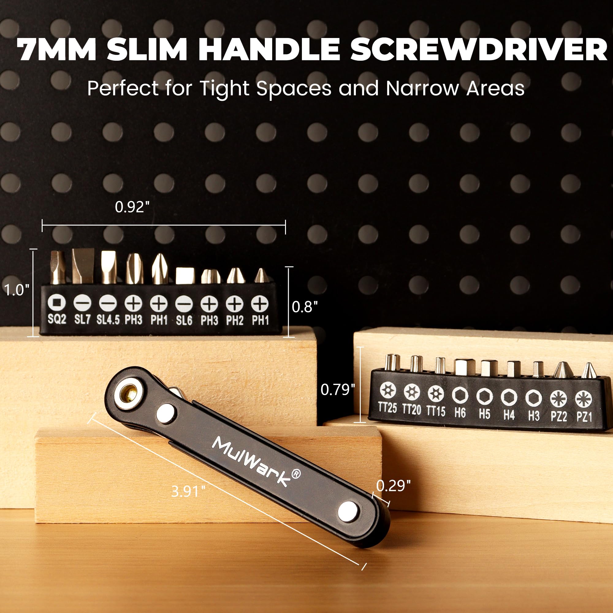 MULWARK 20pcs Small Right Angle Screwdriver Set for Tight Spaces and Precision Work thumbnail 2