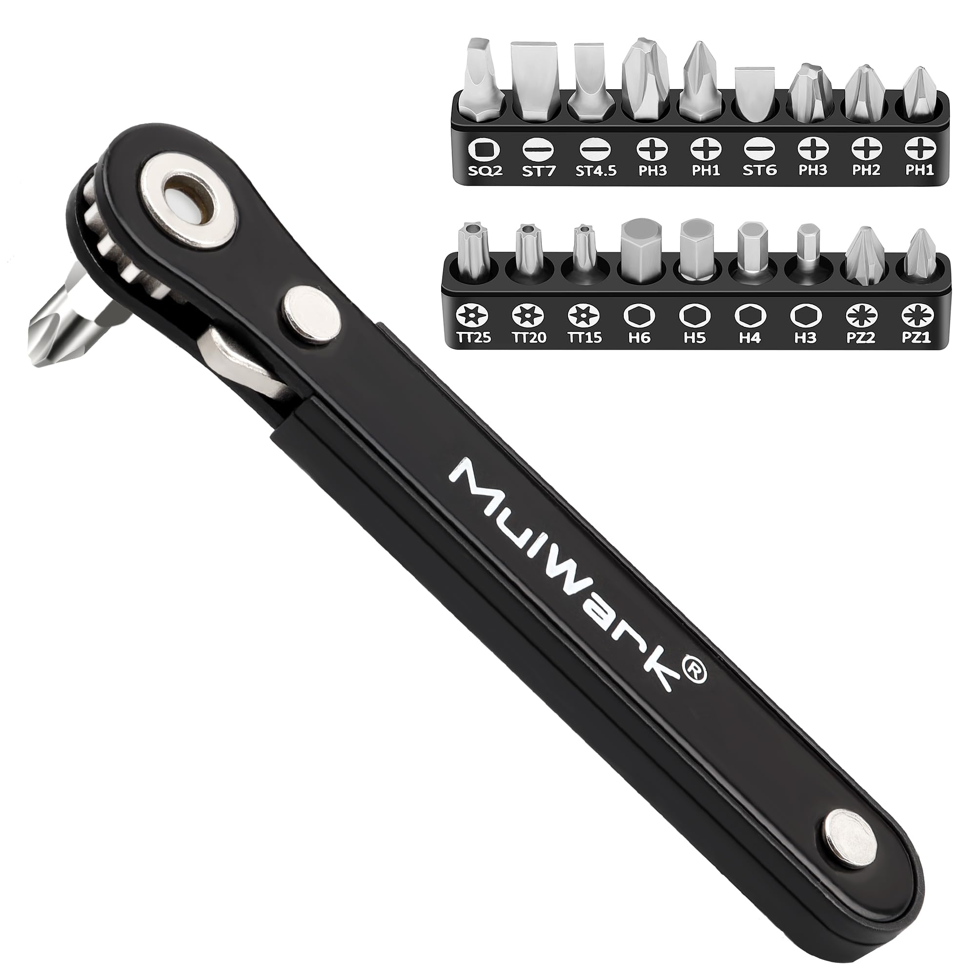 MULWARK 20pcs Small Right Angle Screwdriver Set for Tight Spaces and Precision Work thumbnail 3