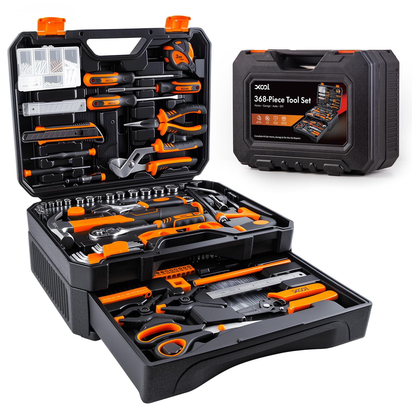 XOOL 368 Piece Home Repair Tool Kit with Drawer Toolbox thumbnail 2