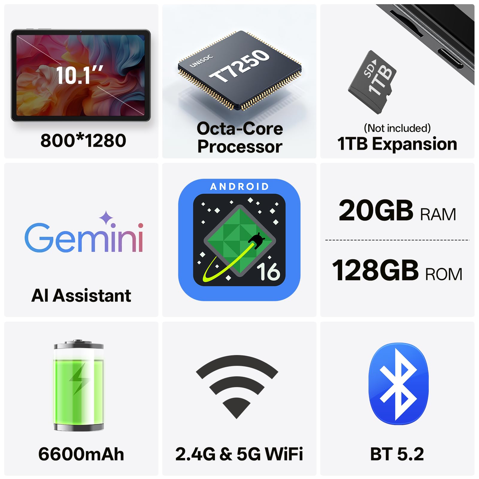 SHARECLOUD 10.1-inch Android 16 Tablet with Octa-Core Processor and 20GB RAM thumbnail 4