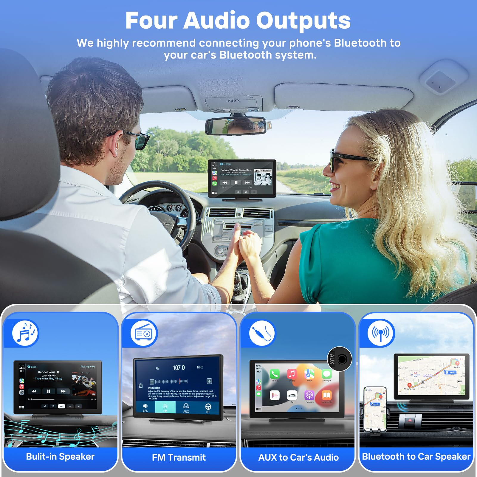 9" Wireless Apple CarPlay & Android Auto Touchscreen with Backup Camera and OTA Updates thumbnail 3