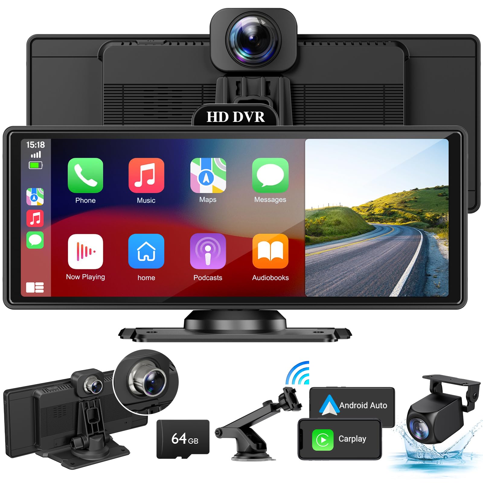 9" Wireless Apple CarPlay & Android Auto Touchscreen with Backup Camera and OTA Updates thumbnail 4