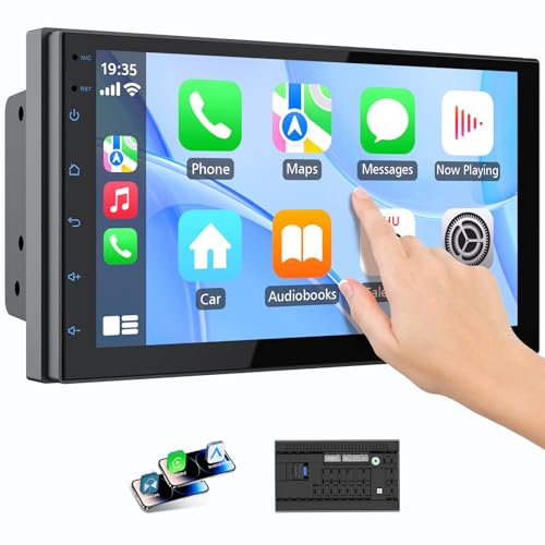 Haudio Double Din Car Stereo with Wireless CarPlay & Android Auto, 7" HD Touchscreen thumbnail 2