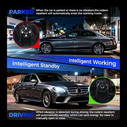 2-Pack Ultrasonic Rodent Repellent for Car Engine with LED Strobe Lights image 1