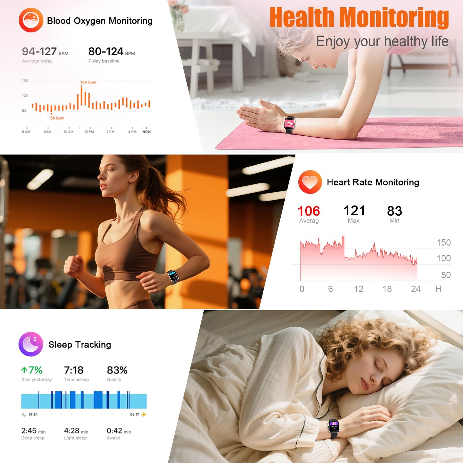 Smart Watch for Men and Women with HD Touchscreen, Bluetooth Calling, and 110+ Sport Modes thumbnail 3