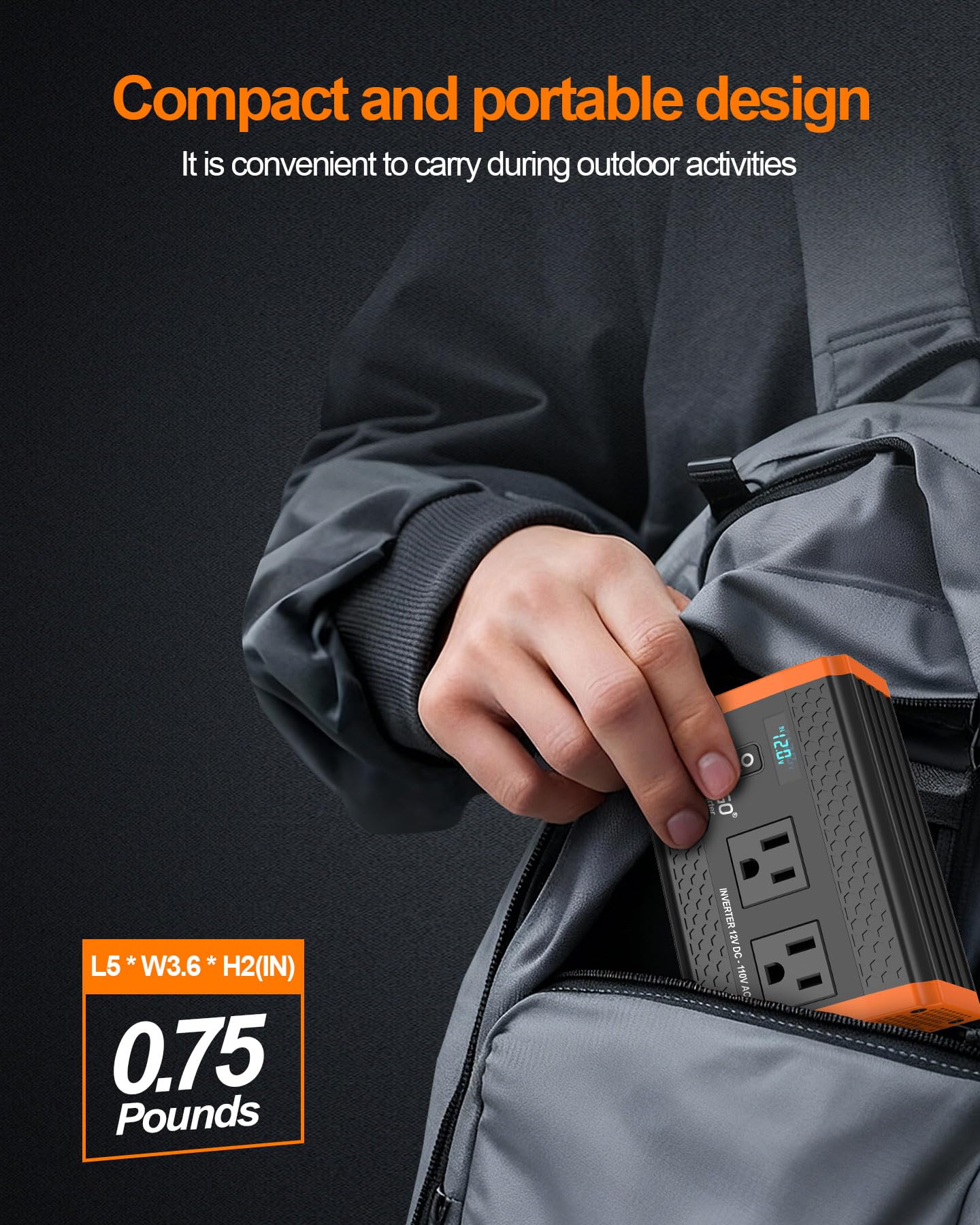 Strenrmgo 400W Car Power Inverter with Dual AC Outlets and Fast USB Charging image 1