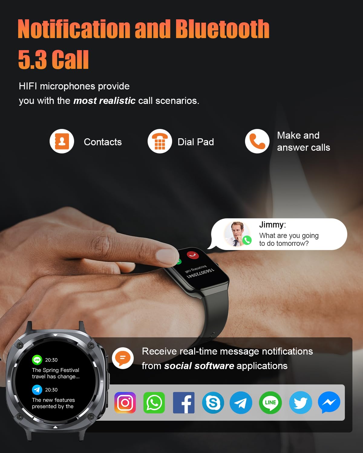 Military Smart Watch for Men with 1.45" AMOLED Display and 30-Day Battery Life thumbnail 4