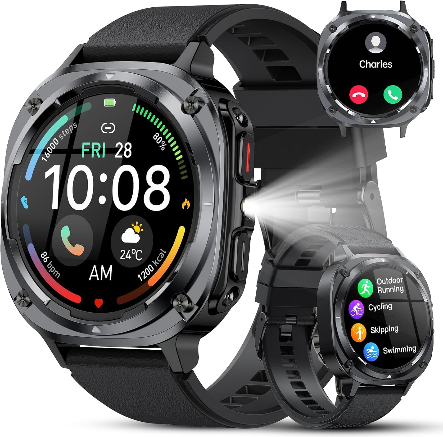 Military Smart Watch for Men with 1.45" AMOLED Display and 30-Day Battery Life thumbnail 3
