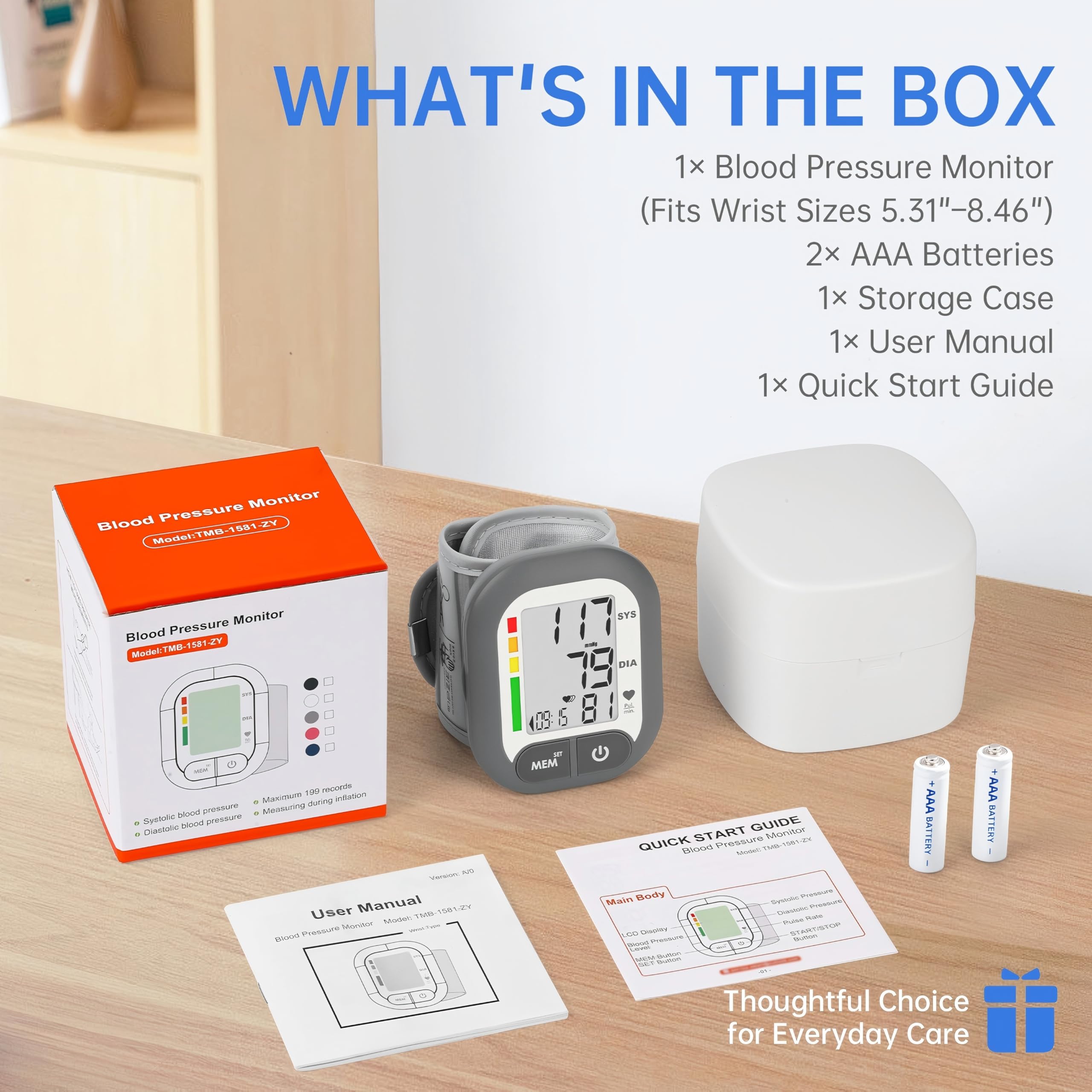 BENECEN FDA-Cleared Automatic Wrist Blood Pressure Monitor for Home Use image 1