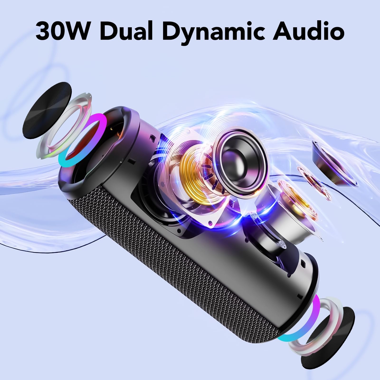 Portable Bluetooth Speaker with 30W Dual Drivers and IPX7 Waterproof Rating thumbnail 4